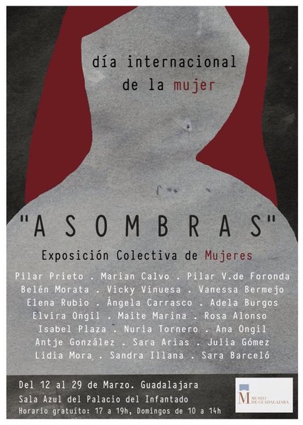 Cartel de la Exposición Colectiva "Asombras"; que gira en torno al 8 de Marzo, Día Internacional de las Mujeres; Guadalajara, 2015